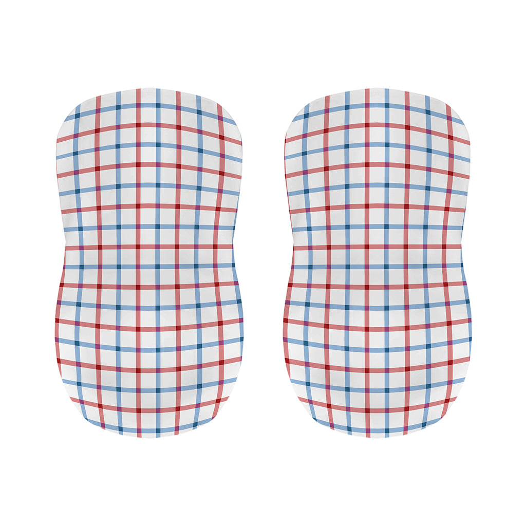 Red And Blue Tattersall Pattern Print Bar Stool Covers
