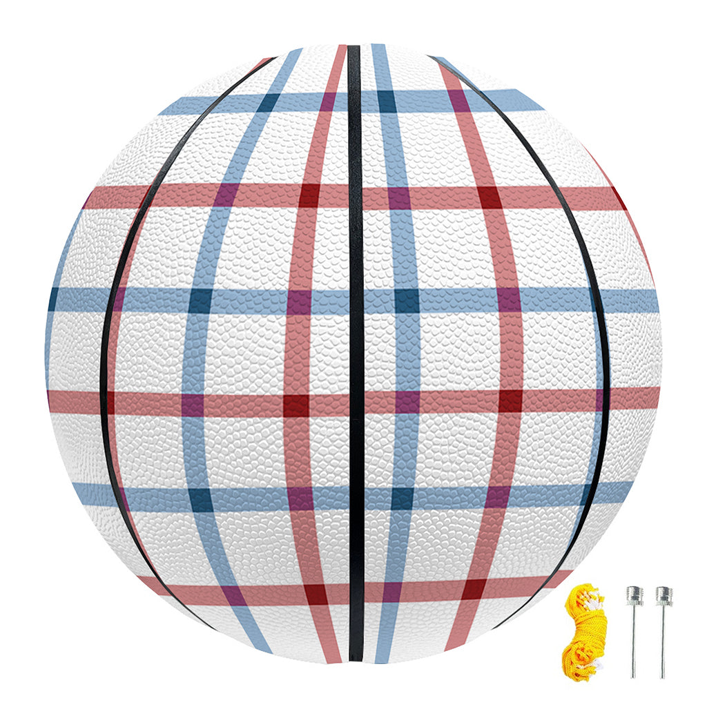 Red And Blue Tattersall Pattern Print Basketball