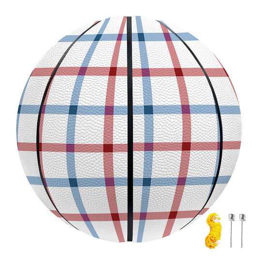 Red And Blue Tattersall Pattern Print Basketball
