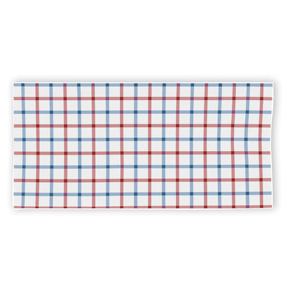Red And Blue Tattersall Pattern Print Beach Towel