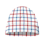 Red And Blue Tattersall Pattern Print Beanie
