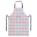 Red And Blue Tattersall Pattern Print Bib Apron With Pocket