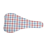 Red And Blue Tattersall Pattern Print Bicycle Seat Cover