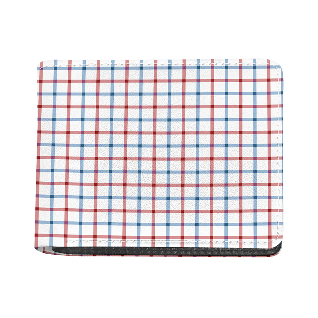 Red And Blue Tattersall Pattern Print Bifold Wallet