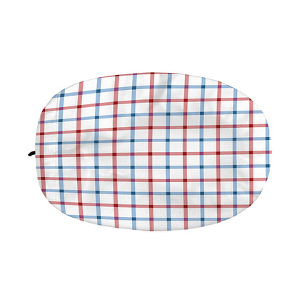 Red And Blue Tattersall Pattern Print Car Side Mirror Covers