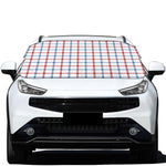 Red And Blue Tattersall Pattern Print Car Windshield Snow Cover