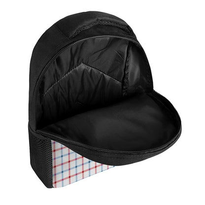 Red And Blue Tattersall Pattern Print Casual Backpack