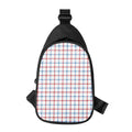 Red And Blue Tattersall Pattern Print Sling Bag