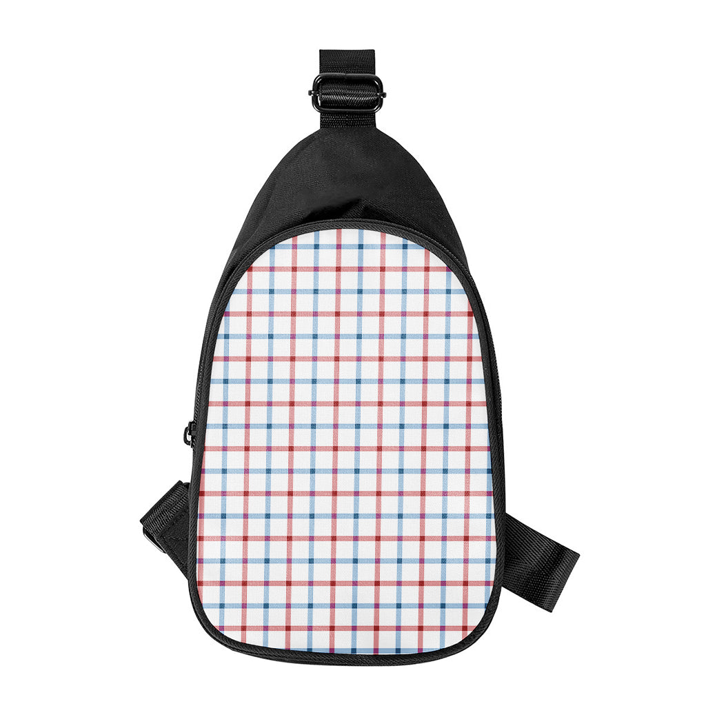 Red And Blue Tattersall Pattern Print Chest Bag
