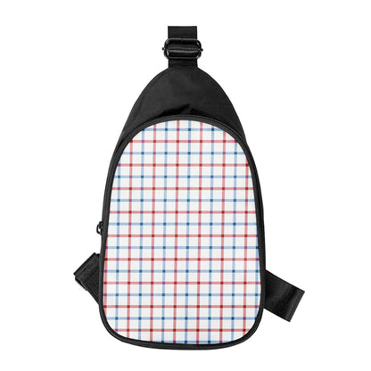 Red And Blue Tattersall Pattern Print Chest Bag