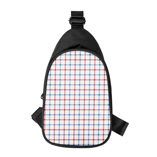 Red And Blue Tattersall Pattern Print Chest Bag