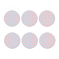 Red And Blue Tattersall Pattern Print Coaster Set