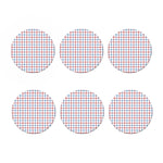 Red And Blue Tattersall Pattern Print Coaster Set