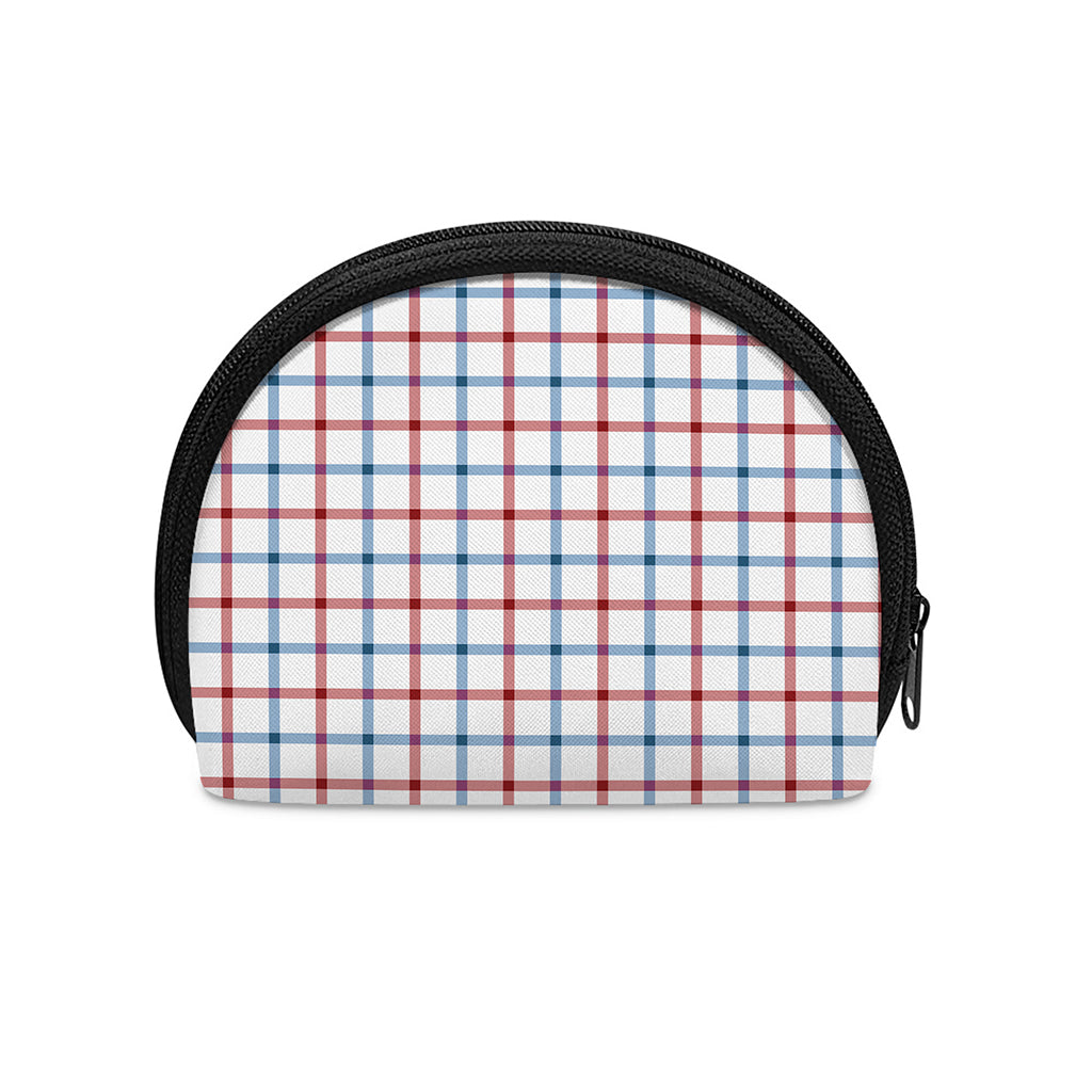 Red And Blue Tattersall Pattern Print Coin Purse
