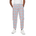 Red And Blue Tattersall Pattern Print Cotton Sweatpants