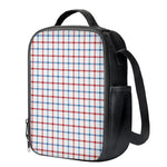 Red And Blue Tattersall Pattern Print Crossbody Lunch Bag