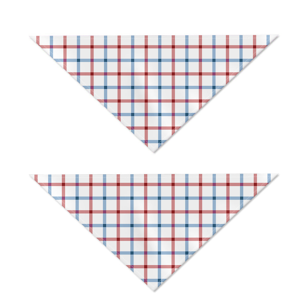 Red And Blue Tattersall Pattern Print Dog Bandana