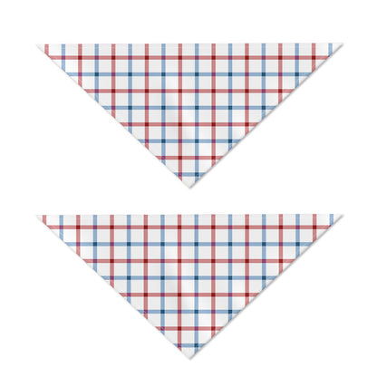 Red And Blue Tattersall Pattern Print Dog Bandana