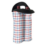 Red And Blue Tattersall Pattern Print Double Neoprene Wine Tote