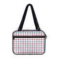 Red And Blue Tattersall Pattern Print Double Strap Bible Bag