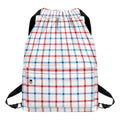 Red And Blue Tattersall Pattern Print Drawstring Backpack