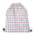 Red And Blue Tattersall Pattern Print Drawstring Bag