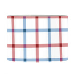 Red And Blue Tattersall Pattern Print Drum Lamp Shade