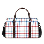 Red And Blue Tattersall Pattern Print Duffle Bag