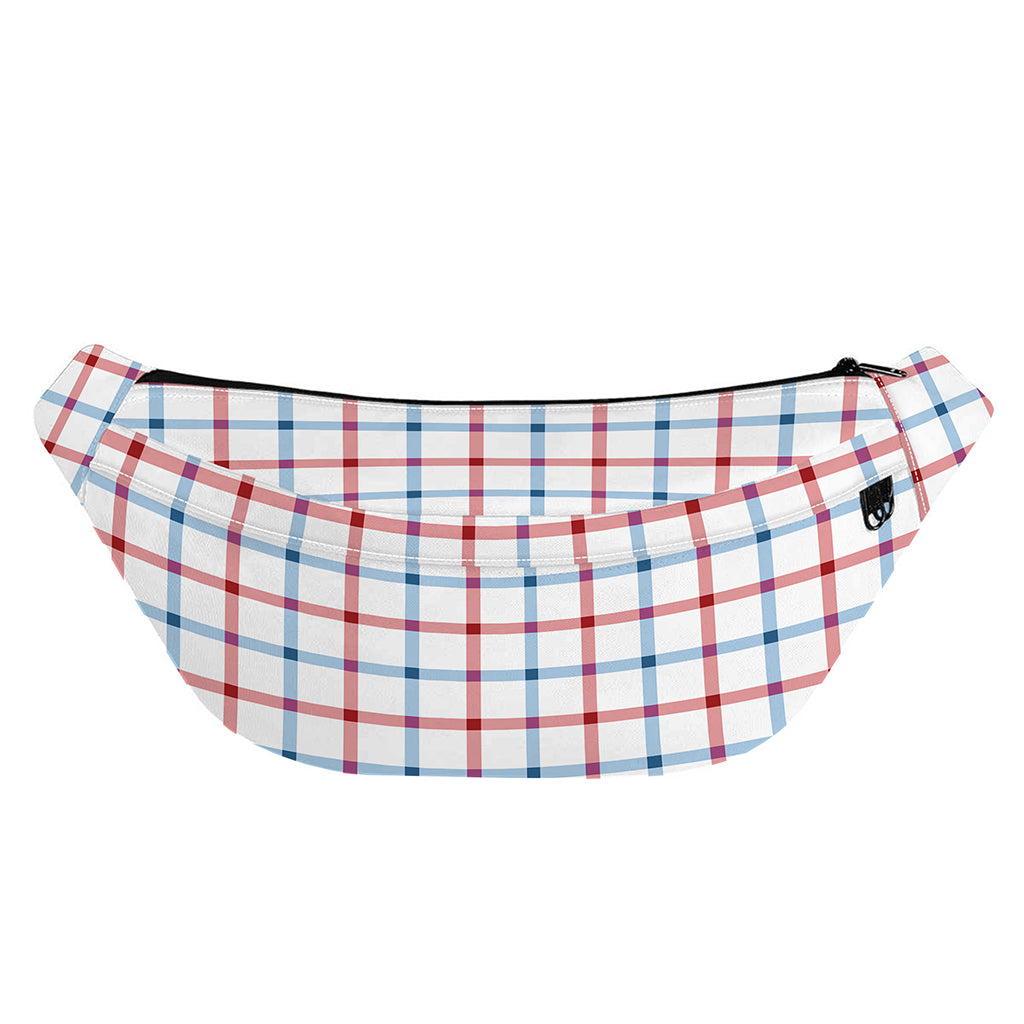 Red And Blue Tattersall Pattern Print Fanny Pack
