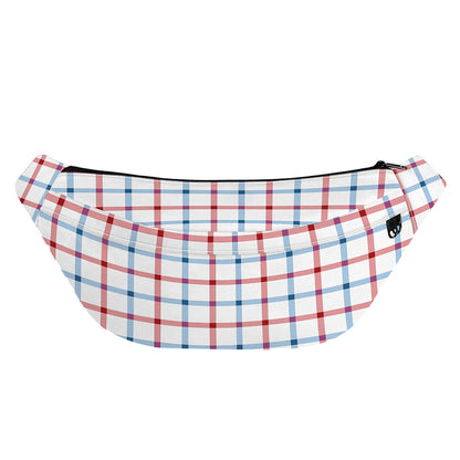 Red And Blue Tattersall Pattern Print Fanny Pack