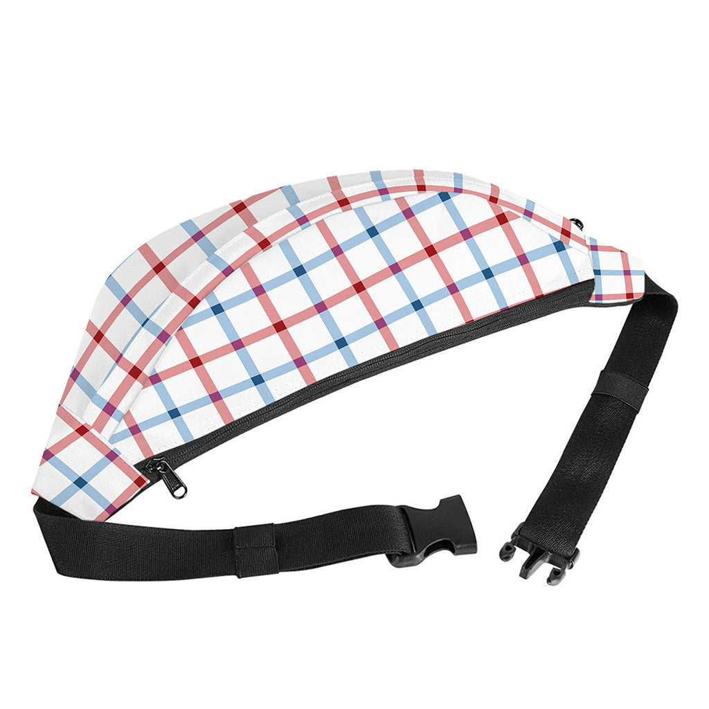 Red And Blue Tattersall Pattern Print Fanny Pack