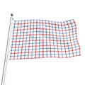 Red And Blue Tattersall Pattern Print Flag