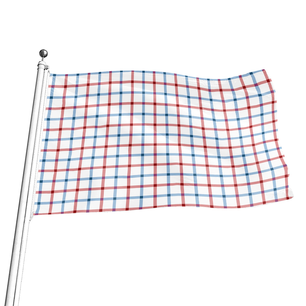 Red And Blue Tattersall Pattern Print Flag