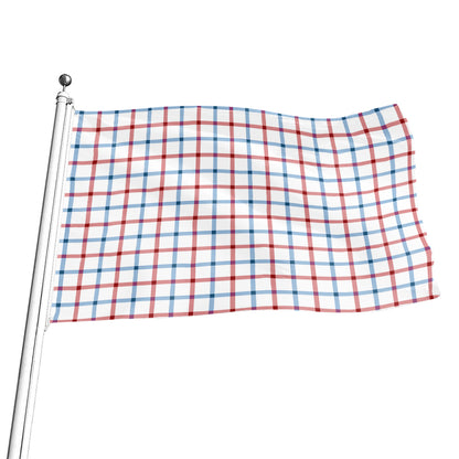 Red And Blue Tattersall Pattern Print Flag