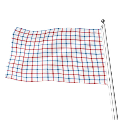Red And Blue Tattersall Pattern Print Flag