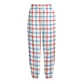 Red And Blue Tattersall Pattern Print Fleece Lined Knit Pants