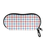 Red And Blue Tattersall Pattern Print Glasses Case