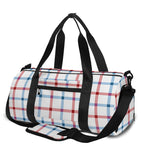 Red And Blue Tattersall Pattern Print Gym Bag