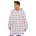 Red And Blue Tattersall Pattern Print Hoodie Blanket