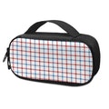 Red And Blue Tattersall Pattern Print Portable Cooler Travel Case