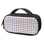 Red And Blue Tattersall Pattern Print Insulin Cooler Travel Case