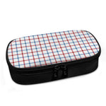Red And Blue Tattersall Pattern Print Insulin Cooler Travel Case