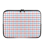 Red And Blue Tattersall Pattern Print Laptop Sleeve