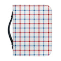 Red And Blue Tattersall Pattern Print Leather Bible Cover