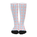 Red And Blue Tattersall Pattern Print Long Socks