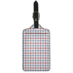 Red And Blue Tattersall Pattern Print Luggage Tag
