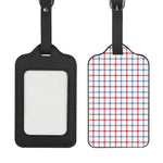 Red And Blue Tattersall Pattern Print Luggage Tag