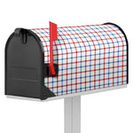 Red And Blue Tattersall Pattern Print Mailbox Cover