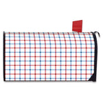 Red And Blue Tattersall Pattern Print Mailbox Cover