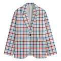 Red And Blue Tattersall Pattern Print Men's Blazer
